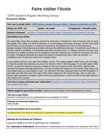 Accueillir un nouvel élève - Faire visiter l’école