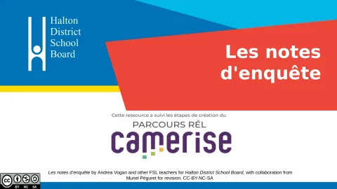 Organisateur graphique : Les notes d'enquête