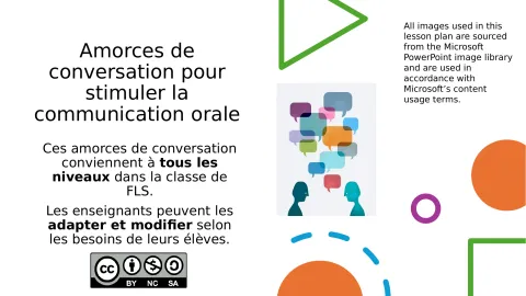 Amorces de conversation pour stimuler la communication orale (FLS)
