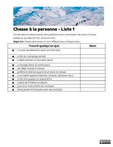 Chasse à la personne (3 listes)