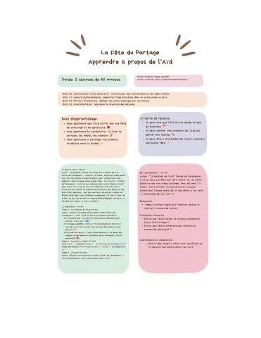 La Fête du Partage : Apprendre à propos de l'Aïd 