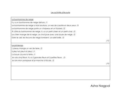 Les activités d'écoute