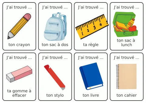Jeu des objets d'école (2)