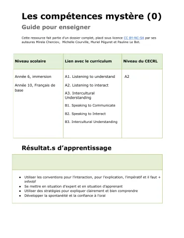 Les compétences mystère