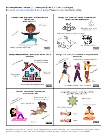 Les compétences mystère (2) – Cartes pour jouer