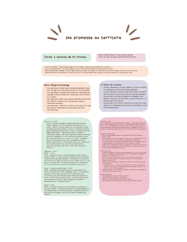 Ma promesse au territoire