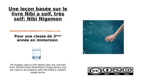 Leçon: Nibi a soif, très soif – protéger l’eau (3e année immersion)