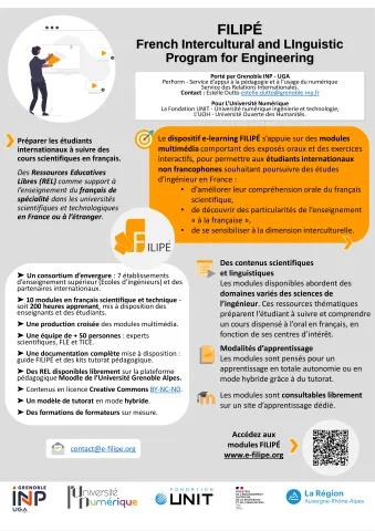 FILIPÉ – modules de français scientifique pour étudiant.e.s en ingénierie