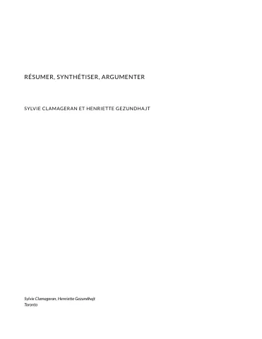 Résumer, synthétiser, argumenter