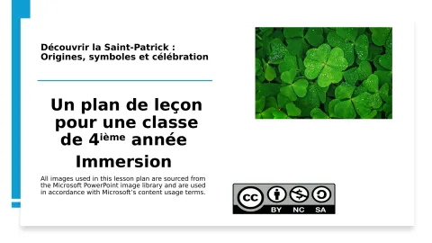 Découvrir la Saint-Patrick : origines, symboles et célébration (4e année)