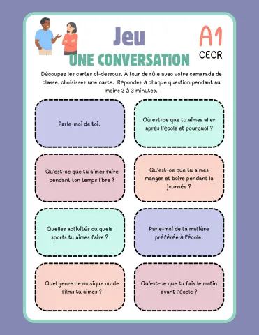 Jeu de conversation A1-A2 (CECR)