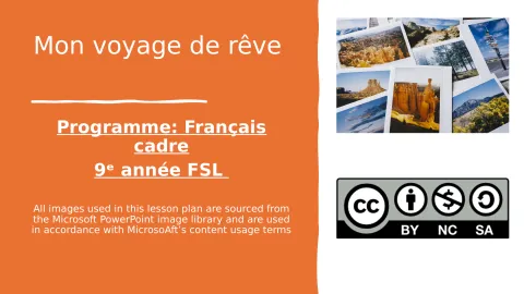 Mon voyage de rêve (9e année FSL)